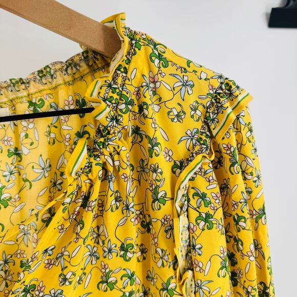 Max Studio Yellow Floral Romantic Boho Flowy Long Sleeve Fall Dress XL - Picture 4 of 9